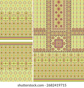 Parte frontal digital de Kurti y diseño de Vector de Seleev Illustrator