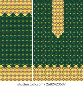 Digital  Kurti  Front Part and Seleev Illustrator Vector Design