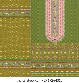 Parte frontal digital de Kurti y diseño de Vector de Seleev Illustrator