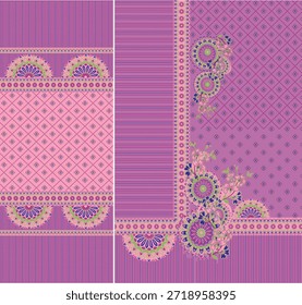 Digital  Kurti  Front Part and Seleev Illustrator Vector Design