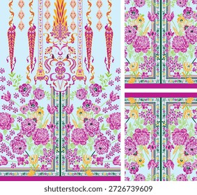 Digital Kurti Front Part and Seleev Illustrator Vector Design
