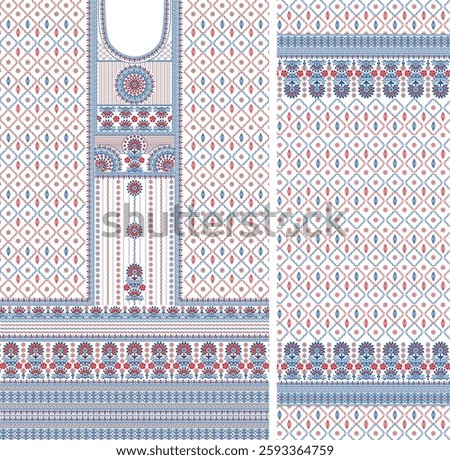 Digital Kurti Front Part and Seleev Illustr