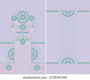 digital kurti front part and selleve illustrator vector design