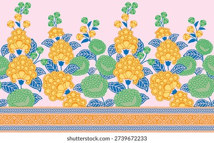 Digital Kurti Panel Illustrator Vector Design