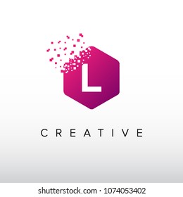 Digital L Letter. Letter L Design Vector