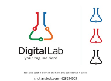 Digital Lab Logo Template Design Vector, Emblem, Design Concept, Creative Symbol, Icon