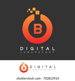 digital laboratory initial Letter B Logo design