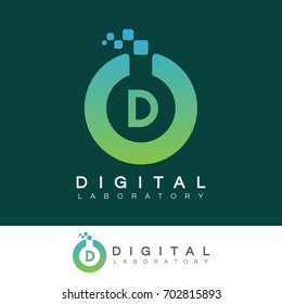 digital laboratory initial Letter D Logo design