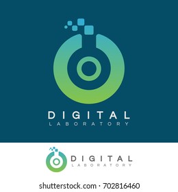 digital laboratory initial Letter O Logo design