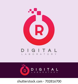 digital laboratory initial Letter R Logo design