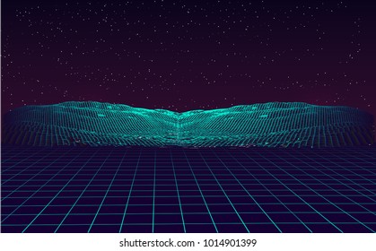 Digital  landscape cyber surface. Sci-Fi Background. HUD . EPS10