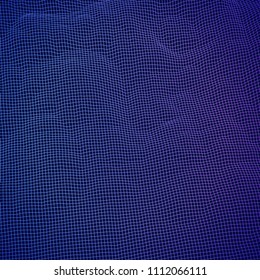 Digital landscape with mountains or clouds made of line grid in futuristic technology or science style