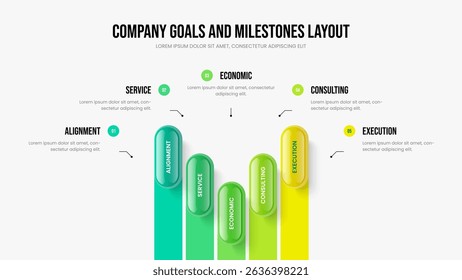 Digital Launch 5 Option Infographic Frame Layout. Business Insight Slide Design Vector Illustration. Product Planning Five Element Diagram Presentation Template.