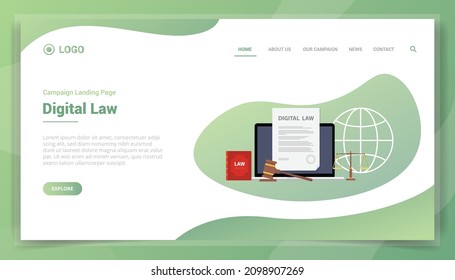 digital law business concept for website template landing homepage