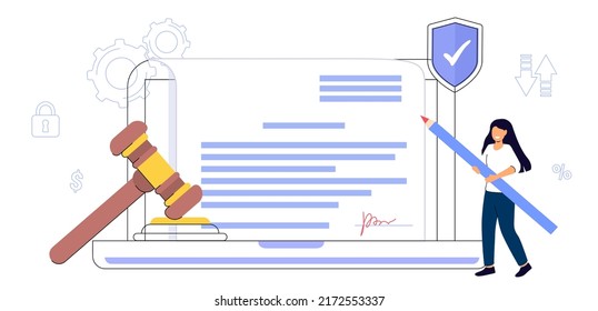 Concepto de derecho digital Asesoramiento jurídico Asistencia letrada en línea para la regulación de cuestiones legales y cumplimiento de las normas Escudo símbolo de derechos de autor, consulta de abogados laboristas de gavel Asistencia jurídica