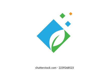 Digital Leaf Logo Concept, Technology Leaf Logo Designs Template