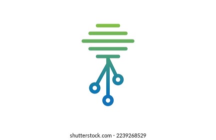 Digital Leaf Logo Concept, Technology Leaf Logo Designs Template