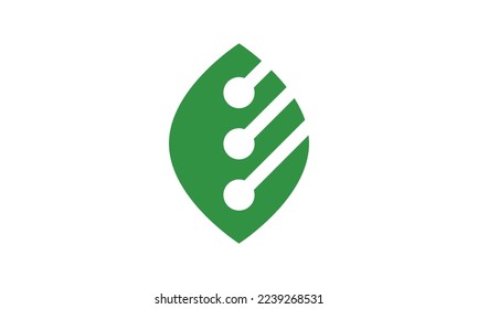 Digital Leaf Logo Concept, Technology Leaf Logo Designs Template