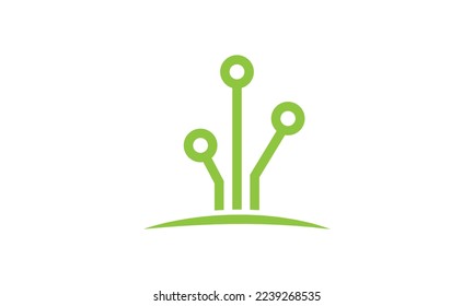Digital Leaf Logo Concept, Technology Leaf Logo Designs Template