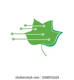 digital leaf logo template