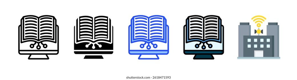 Digital Learning Icon Collection With Multiple Styles
