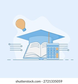 Ilustração de ícone de aprendizagem digital com Open Book e símbolo de educação