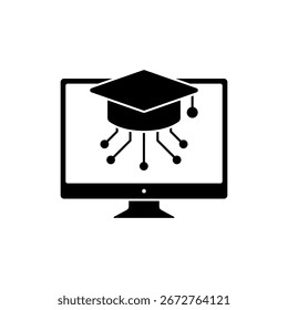 digital learning icon outline editable stroke line drawing eps