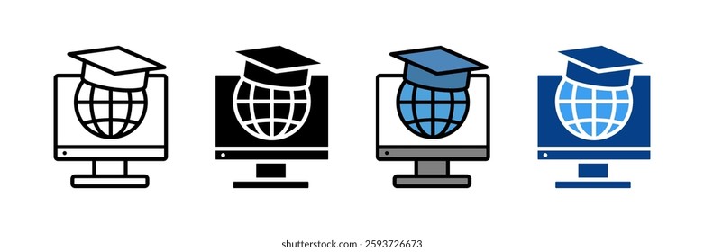 Digital Learning Icon Set Multiple Style Collection