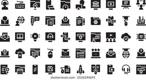 Digital learning icons High-Quality Vector Icons Collection with Editable Stroke. Ideal for Professional and Creative Projects.