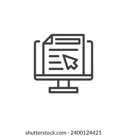 Icono de línea de aprendizaje digital. signo de estilo lineal para concepto móvil y diseño web. Icono de vector de contorno de biblioteca en línea. Símbolo, ilustración del logotipo. Gráficos vectoriales