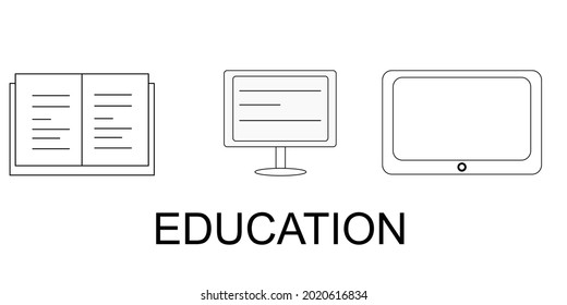 Digital learning, online tutor,  concept with tiny people. Internet school graduation abstract vector illustration set. Professional teacher service, electronic book device metaphor iPad for education