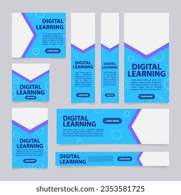 Digital learning portal web banner design template. Vector flyer with text space. Advertising placard with customized copyspace. Promotional printable poster for advertising. Graphic layout