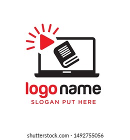 Digital learning or technology school logo design template