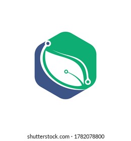 Digital leaves vector logo design. Fast Leaf technology logo concept.