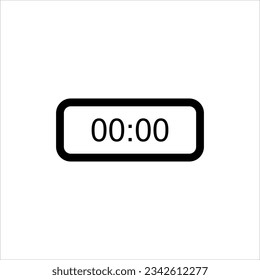 digital led clock icon outline vector Illustrator alarm