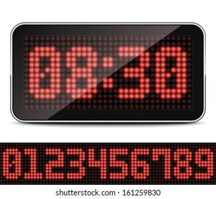 Digital LED Clock, Vector Illustration