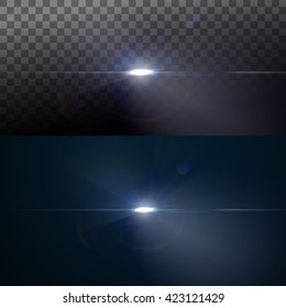 Digital lens flare effect. Vector illustration of lens flare light effect. VFX element for design