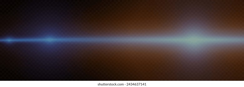 Digital lens flash with bright light, natural lamp light, flare and reflection of light on camera lens isolated on transparent background.