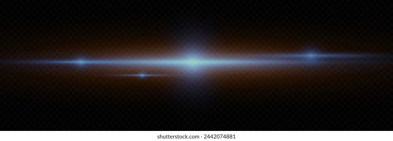 Digital lens flash with bright light, natural lamp light, flare and reflection of light on camera lens isolated on transparent background.