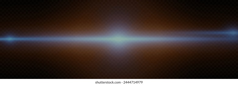 Digital lens flash with bright light, natural lamp light, flare and reflection of light on camera lens isolated on transparent background.