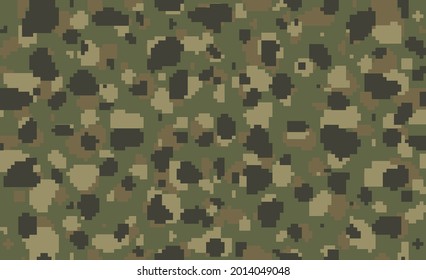 Digital leopard green khaki camo, seamless pattern. Military spotted camouflage, texture. Soldier  fabric textile print designs. Vector wallpaper