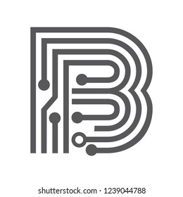 digital letter B