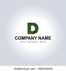 Digital Letter D logo icon, Typography logo design. Letter D company logo design template. Corporate Logo design.
