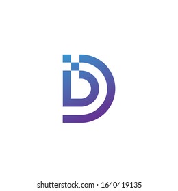 Digital Letter D Logo Vector Stock Vector (Royalty Free) 1640419135 ...