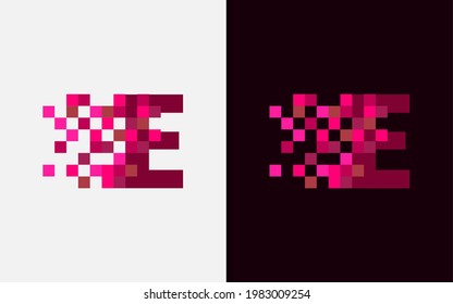 Digital Letter E Logo Design.