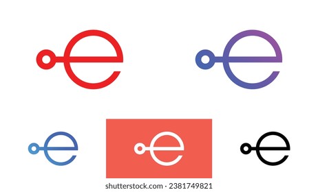 Digital letter E logo vector icon template. E alphabet technology logo