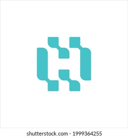 digital letter H illustration logo