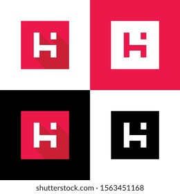 Digital letter H logo icon design, flat style vector illustration