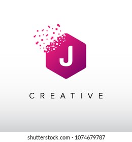 Digital Letter J. Letter J Design Vector