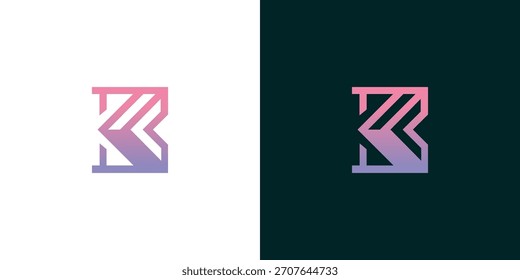 Digital letter K logo design with circuit board technology elements on white and dark backgrounds

